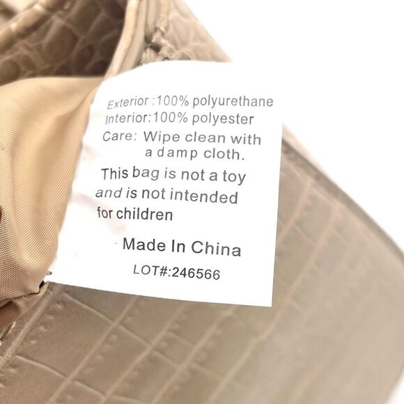 Fawn Design The Bamboo Shoulder Bag in Latte Faux Croc Purse Limited Edition NEW - Picture 15 of 16